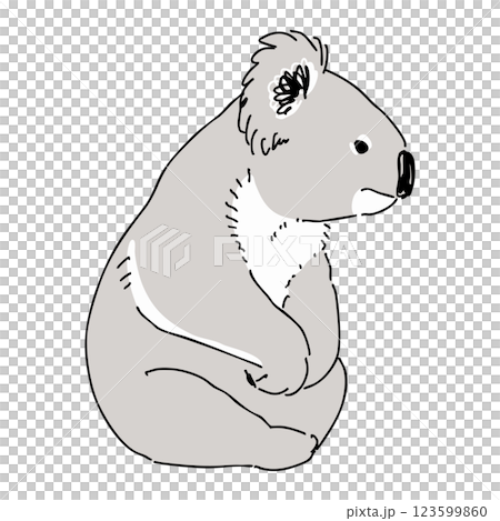 座っているコアラのイラスト 座っているコアラのイラスト 123599860