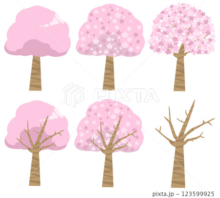 桜の木のセット 桜の木のセット 123599925
