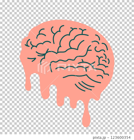 融化的大腦插圖 融化的大腦插圖 123600354