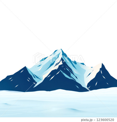 Isolated mountain peaks against a white background. AI generation 123600520