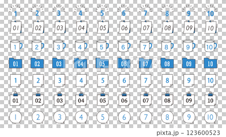 數字與框架集 簡單數字 數位插圖 裝飾邊框 裝飾 向量 素材 圖標 123600523