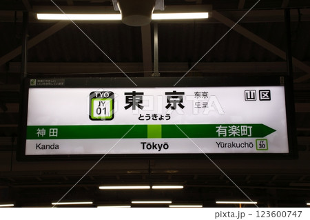 ［JY01］東京駅（山手線外回り：駅名標） 123600747