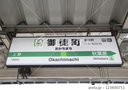 ［JY04］御徒町駅（山手線：駅名標） 123600751