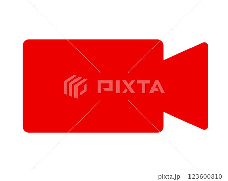 ビデオカメラのアイコン（赤） 123600810