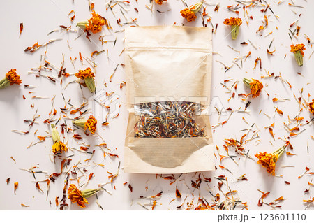 Organic Marigold Herbal Tea Pack. Organic Marigold Herbal Tea Pack. 123601110