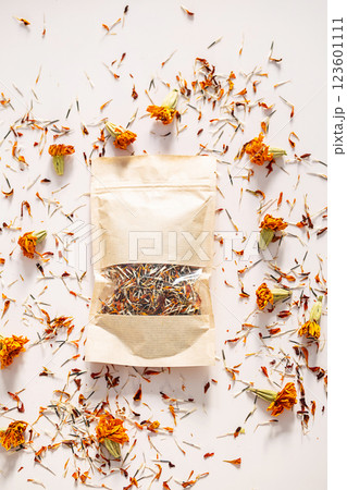 Pack of Healthful Herbal Marigold Tea. 123601111