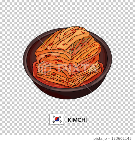 韓國料理_泡菜線描插圖 韓國料理_泡菜線描插圖 123601143