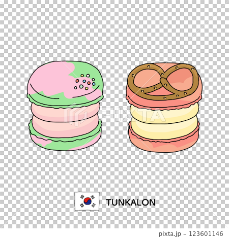 韓国料理_トゥンカロンの線画イラスト 韓国料理_トゥンカロンの線画イラスト 123601146