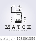 line art match lighter logo template graphic design 123601359