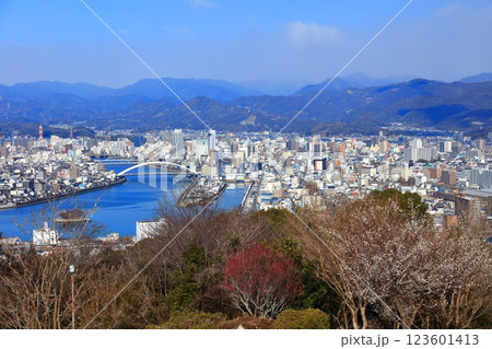 【高知県】五台山公園からの高知市街地 【高知県】五台山公園からの高知市街地 123601413