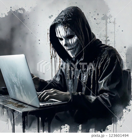 ハッカー,サイバー犯罪イメージ、Generative AI,AI画像 123601494