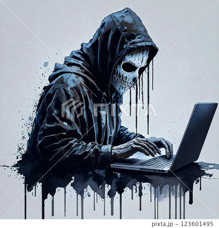 ハッカー,サイバー犯罪イメージ、Generative AI,AI画像 123601495