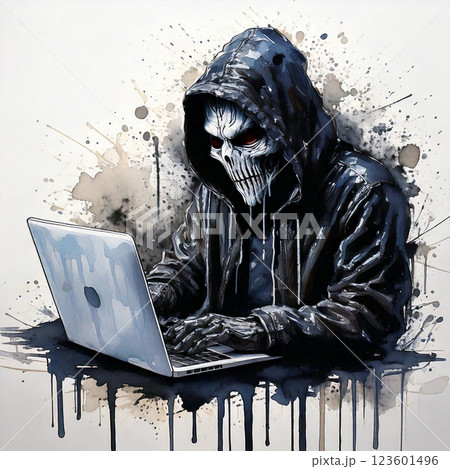 ハッカー,サイバー犯罪イメージ、Generative AI,AI画像 ハッカー,サイバー犯罪イメージ、Generative AI,AI画像 123601496