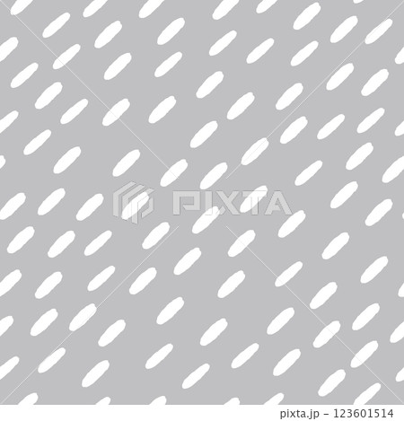 Simple rain pattern. Diagonal dashed lines. Rainy season background. White Water drops or raindrops seamless pattern. Vector illustration 123601514