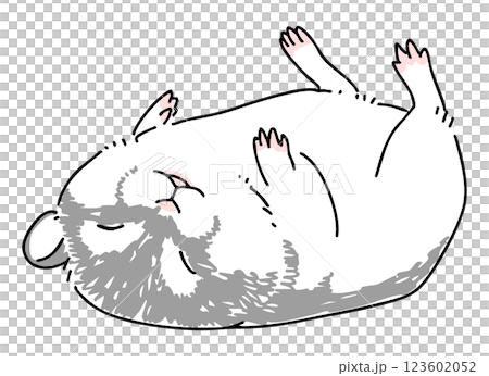 眠っているハムスターの手描きイラスト 123602052