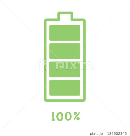 電池残量　100%　イラスト 123602346