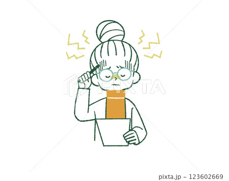 頭が痛い女性-4色 頭が痛い女性-4色 123602669