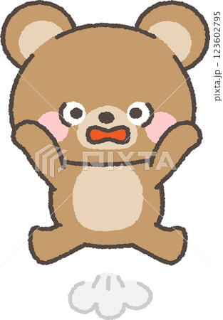 驚いて飛び上がるクマ 123602795