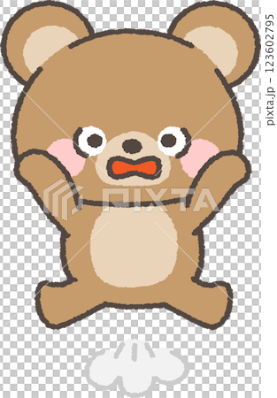 驚いて飛び上がるクマ 123602795