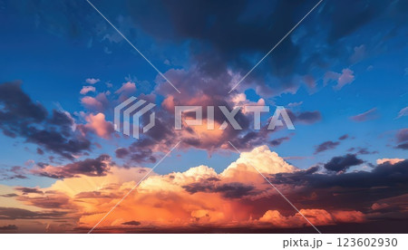 《AI画像》真っ赤に染まる朝焼けの空 《AI画像》真っ赤に染まる朝焼けの空 123602930