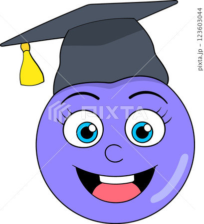 Happy Graduation Mascot Character Wearing a Cap for National Education Day Happy Graduation Mascot Character Wearing a Cap for National Education Day 123603044