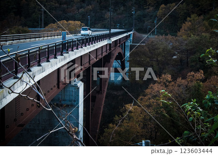 福島県西郷村 雪割橋からの眺め 123603444