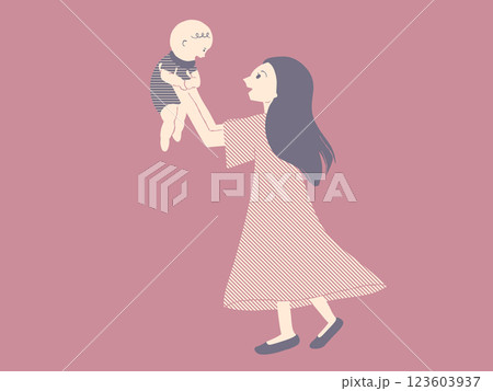 赤ちゃんを抱っこする母親 123603937