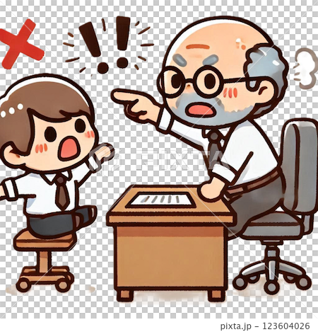 一個男人被老闆責罵的簡單可愛的插圖 123604026