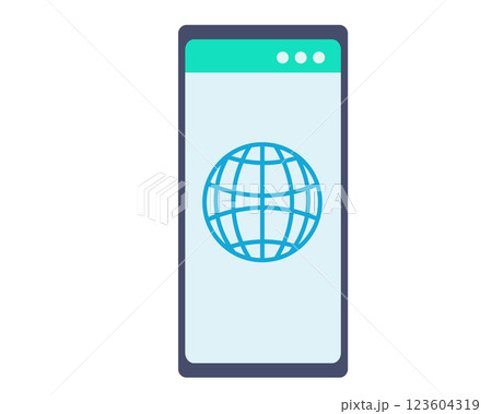 スマホとインターネットのアイコン。ベクターイラスト	 123604319