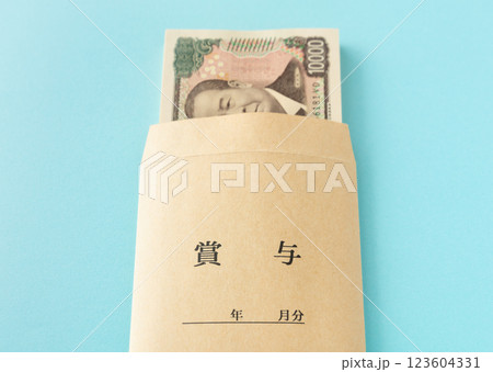 賞与袋に一万円札(渋沢栄一) ボーナス 賞与袋 封筒 賞与袋に一万円札(渋沢栄一) ボーナス 賞与袋 封筒 123604331