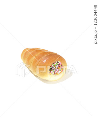 チョココロネを白背景で単品撮影 チョココロネを白背景で単品撮影 123604449