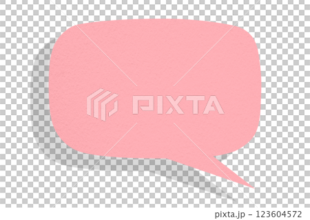 Pink paper speech bubbles separated on transparent background Pink paper speech bubbles separated on transparent background 123604572