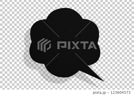 Black paper speech bubbles separated on transparent background Black paper speech bubbles separated on transparent background 123604573