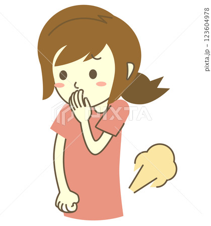 うっかりおならをして恥ずかしい女性 うっかりおならをして恥ずかしい女性 123604978