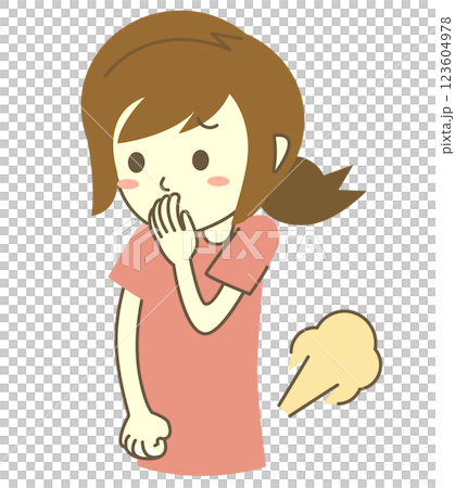 うっかりおならをして恥ずかしい女性 うっかりおならをして恥ずかしい女性 123604978