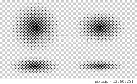 Circular halftone (dot gradient) set - black on white background Circular halftone (dot gradient) set - black on white background 123605251