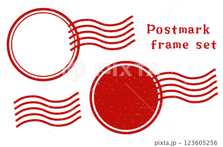 アナログ消印フレームセット（赤） 123605256