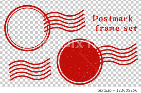 アナログ消印フレームセット（赤） 123605256