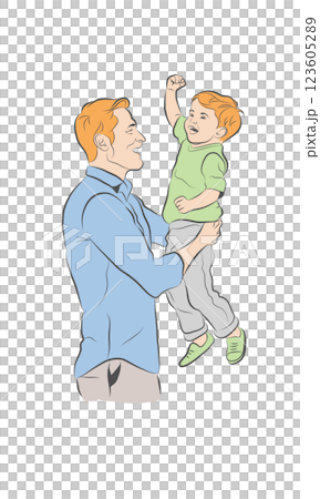 Father's Day card with 'Happy Father's Day' and 'Dad, My Hero' text on a warm background, perfect for celebrating dads 123605289