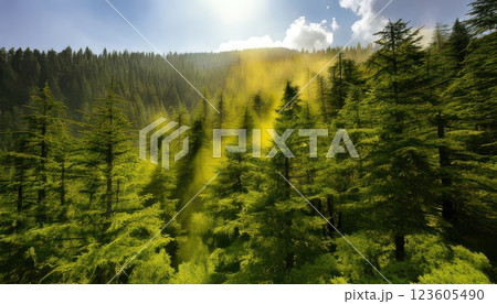 《AI画像》花粉シーズン スギ花粉症イメージ 123605490