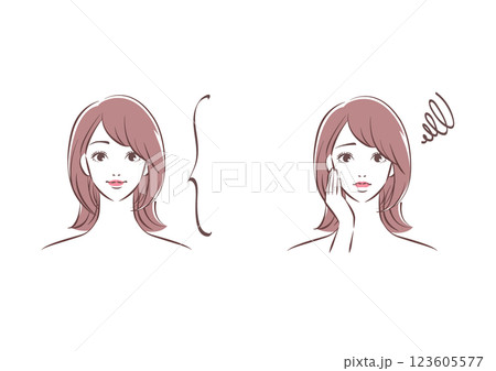 美容について悩む女性 正面 美容について悩む女性 正面 123605577