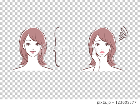 美容について悩む女性 正面 美容について悩む女性 正面 123605577