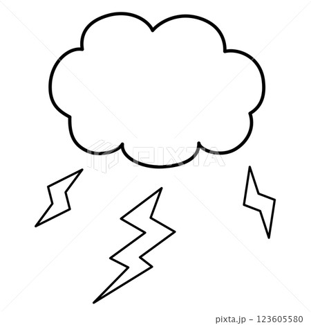 シンプルな雷雲のイラスト 123605580