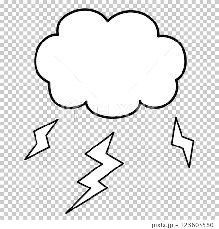 シンプルな雷雲のイラスト 123605580