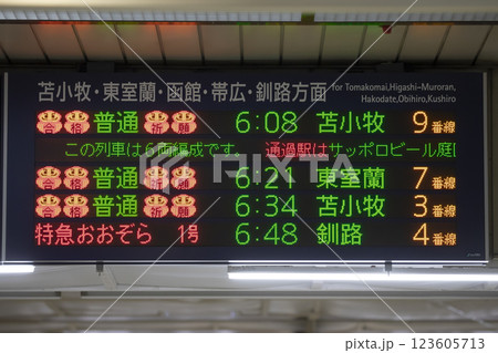 JR札幌駅 発車標に表示される合格祈願 JR札幌駅 発車標に表示される合格祈願 123605713