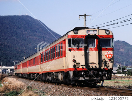 1986年土讃線琴平駅付近を走る急行土佐 1986年土讃線琴平駅付近を走る急行土佐 123605773