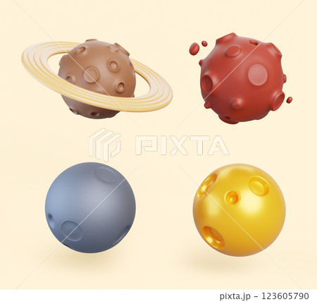 3d solar system planets. Saturn, Mars, Sun and Moon isolated on background. Celestial bodies, space objects, star and satellite with surface texture, cartoon isolated render icon set. 3D illustration 3d solar system planets. Saturn, Mars, Sun and Moon isolated on background. Celestial bodies, space objects, star and satellite with surface texture, cartoon isolated render icon set. 3D illustration 123605790