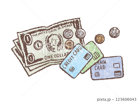 お金とクレジットカード　ショッピング 123606043
