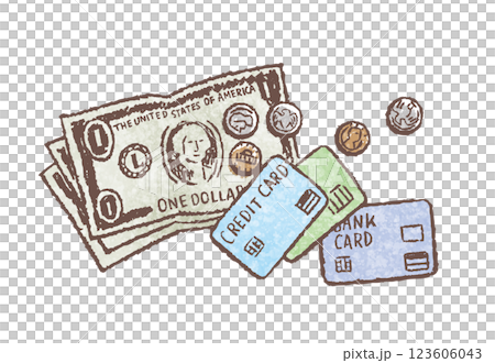 お金とクレジットカード　ショッピング 123606043