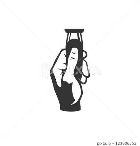 Barbershop brutal male hand with electric razor shave machine minimalist icon for logo vector Barbershop brutal male hand with electric razor shave machine minimalist icon for logo vector 123606352